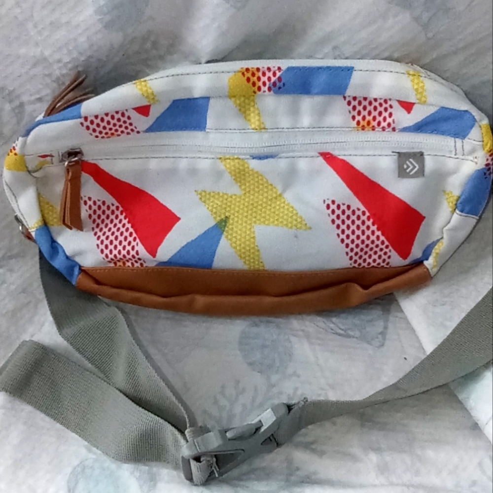 Colorful fanny pack with two large pockets